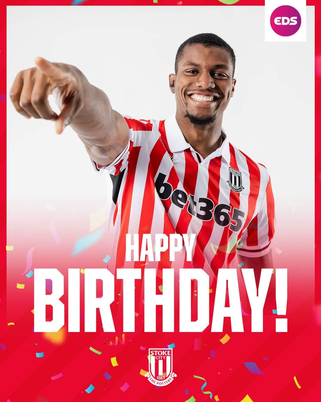 ストーク・シティFCのインスタグラム：「Happy birthday to our Brazilian Potter 🇧🇷🎉  Have a great day, @wesleymoraes07!  #StokeCity #SCFC」