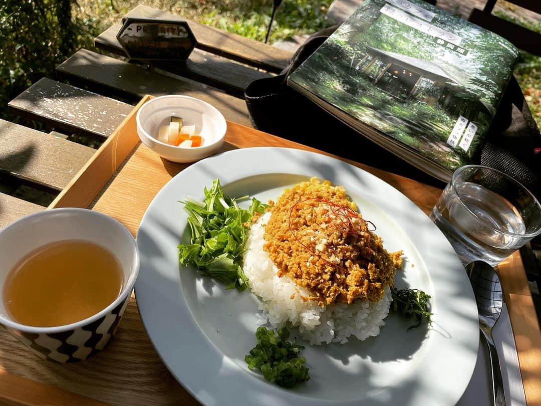石井元気さんのインスタグラム写真 - (石井元気Instagram)「森のレストランと緑のレストラン  コンプリートシリーズ第6弾  CAFE unautre(島田市)  10種のスパイスと鶏そぼろカレー ￥1200 黒毛和牛ローストビーフ丼 ￥1400 緑茶(アイス) ￥550  迷いすぎてふたつに！！！ (さすがにご飯は少なめにしました。)  カレーは優しい中にもあとからピリッとくる スパイス感！！！  ピクルスも優しいお味でございました。  ローストビーフ丼は柔らかくて美味しかったです！ お肉の味もしっかりでフライドガーリック？が いいアクセント！！！  緑茶は何やら名産らしい。  外席で食べたんだけど天気も最高でした！！！  かなり上位のカフェ！！！！  ガレージ改装した感じの店内。  住みたい。    #森のカフェと緑のレストラン  #CAFEunautre  #島田市  #カレー  #ローストビーフ丼  #カフェ巡りが趣味  #緑茶  #マセキ芸能社  #あきげん  #石井元気」11月24日 21時04分 - genkiishii1226