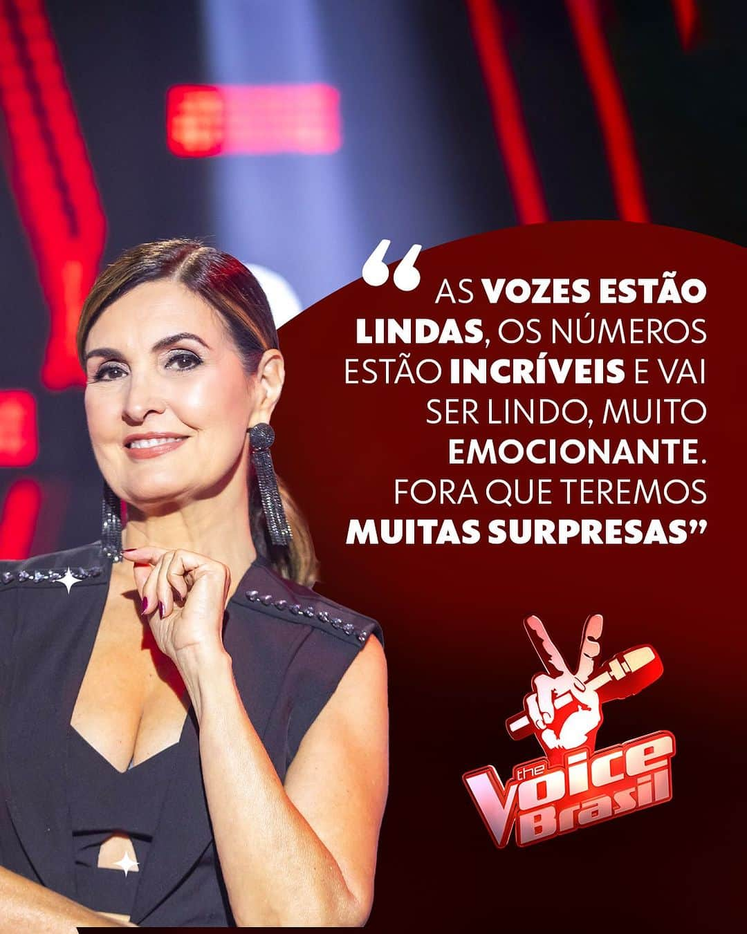 ファチマ・ベルナルデスのインスタグラム：「Muitas surpresas e apresentações incríveis te esperam nessa nova temporada do #TheVoiceBrasil! 🤩 Minha apresentadora @fatimabernardes deu o papo e você não pode perder 🎤 É na próxima terça-feira (28), depois de Terra e Paixão, na @tvglobo! ✨ Quem aí tá preparado? 🥰」