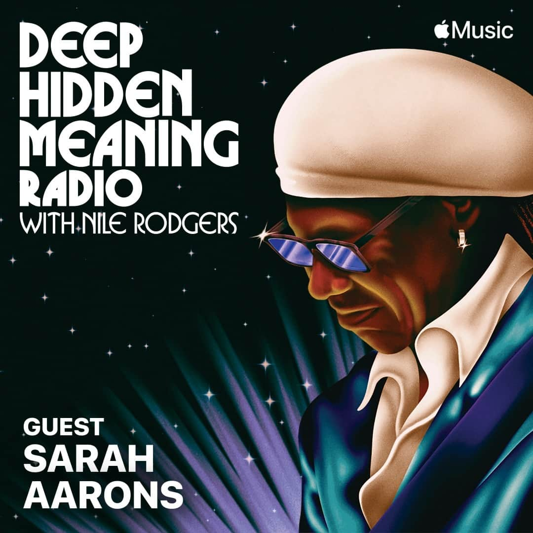 ナイル・ロジャースのインスタグラム：「I’m celebrating #AusMusicMonth with the brilliant songwriter @Sarah_Aarons. We talk about her hits for Zedd, Ruel, Miley Cyrus, Khalid and Gracie Abrams.   AND we discuss our favorite Aussie composers. Join us on @applemusic and @applepodcasts #DeepHiddenMeaningRadio.   Listen from Saturday at 6am LA / 9am NYC / 2pm UK / 1am Sunday AEDT」