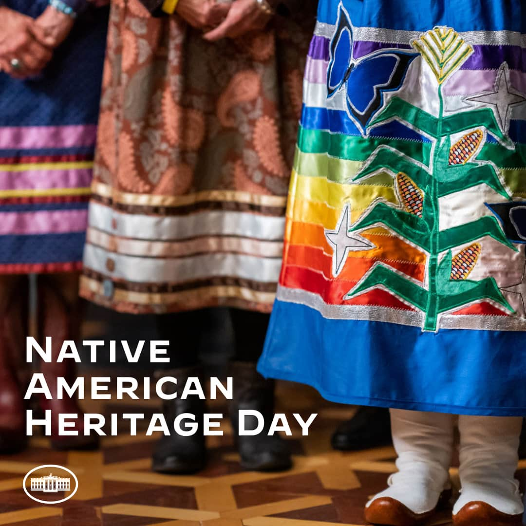 The White Houseのインスタグラム：「On Native American Heritage Day, the Biden-Harris Administration honors the invaluable contributions of Native peoples that have shaped our country. We are committed to working in partnership with Tribal Nations to advance prosperity, dignity, and safety for all Native people.」