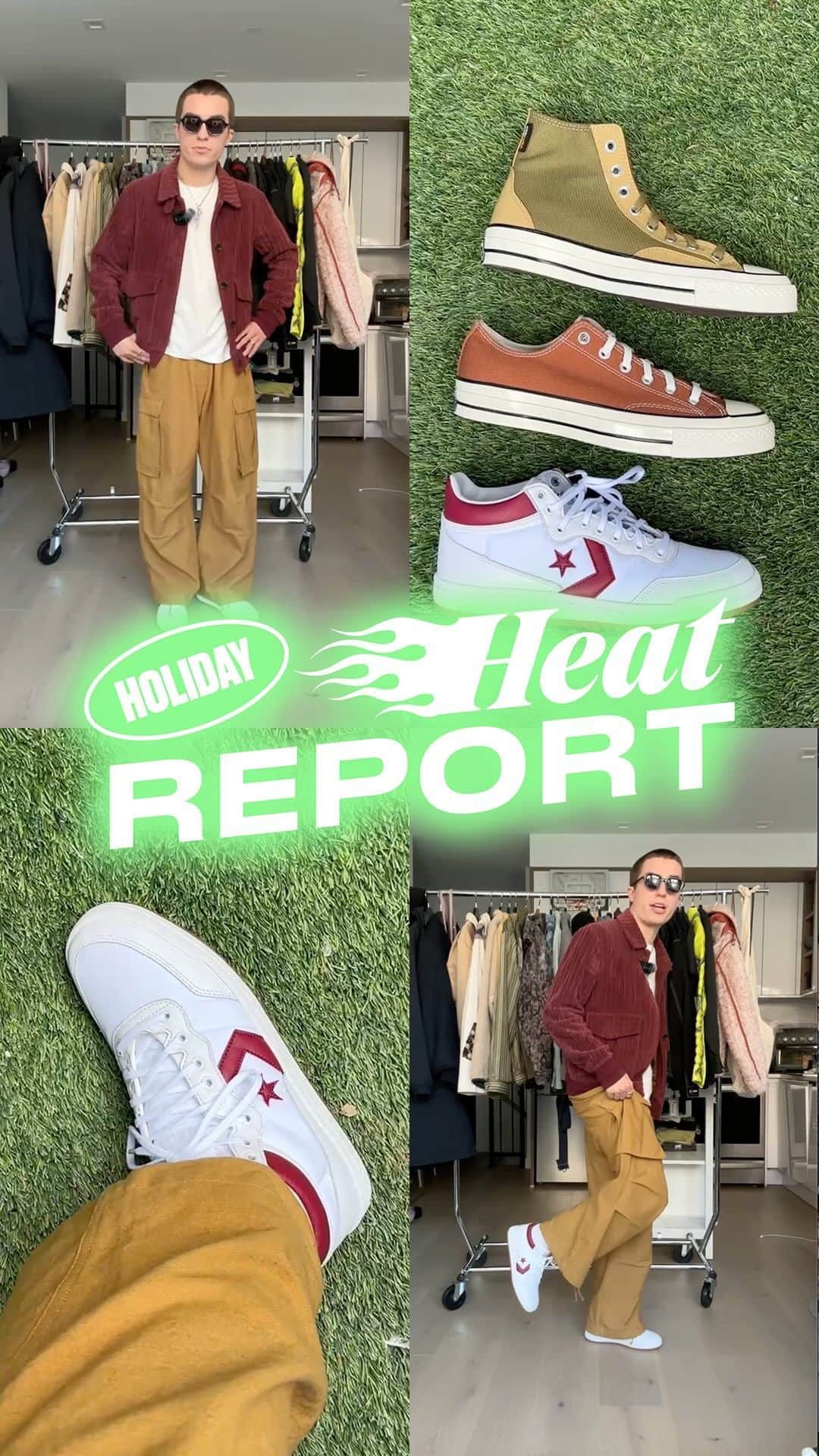 converseのインスタグラム：「Holiday Heat Report with @mark_boutilier is all about playing with color this holiday season 💥 Dig his ‘fit? Click the link in bio to shop our all new Fastbreak Pro and more from his haul 🤝 #CreateNext」