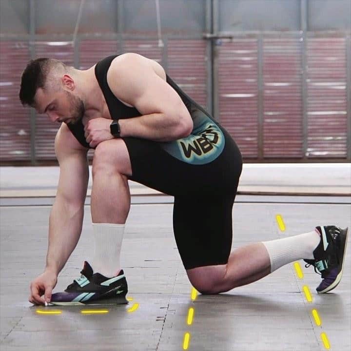 オレクシー・トロフティのインスタグラム：「Simple steps how to determine and practice your Split Jerk feet position.」