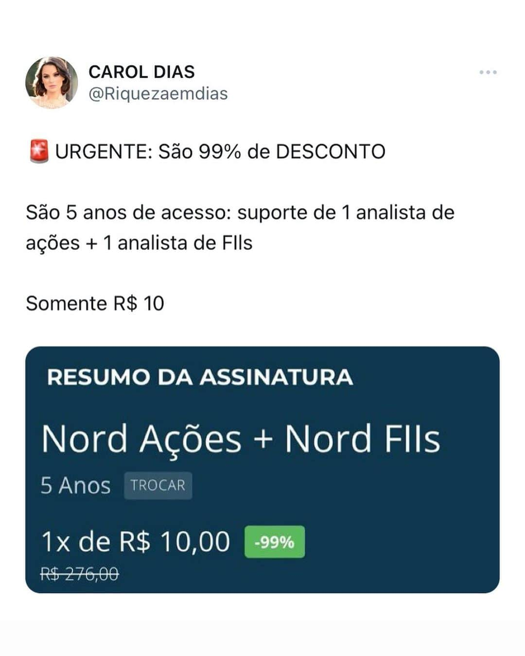 Carol Diasのインスタグラム：「A MAIOR OPORTUNIDADE DE VOCÊ INVESTIR ⚠️🚨  Comenta EU QUERO que te mando tudo!」