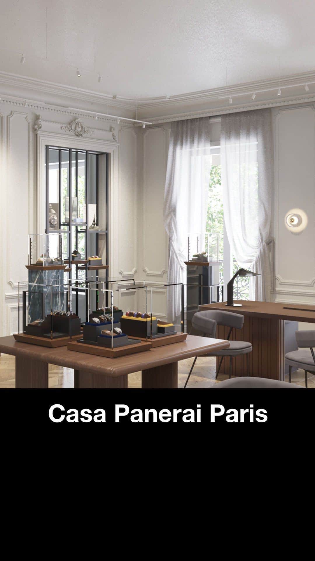 オフィチーネ パネライのインスタグラム：「A timeless journey unfolds in Paris as Casa Panerai embraces the rich heritage of this dynamic city.   Our commitment to excellence and design comes alive at 120 Champs Elysées.   #Panerai #CasaPanerai #Paris」