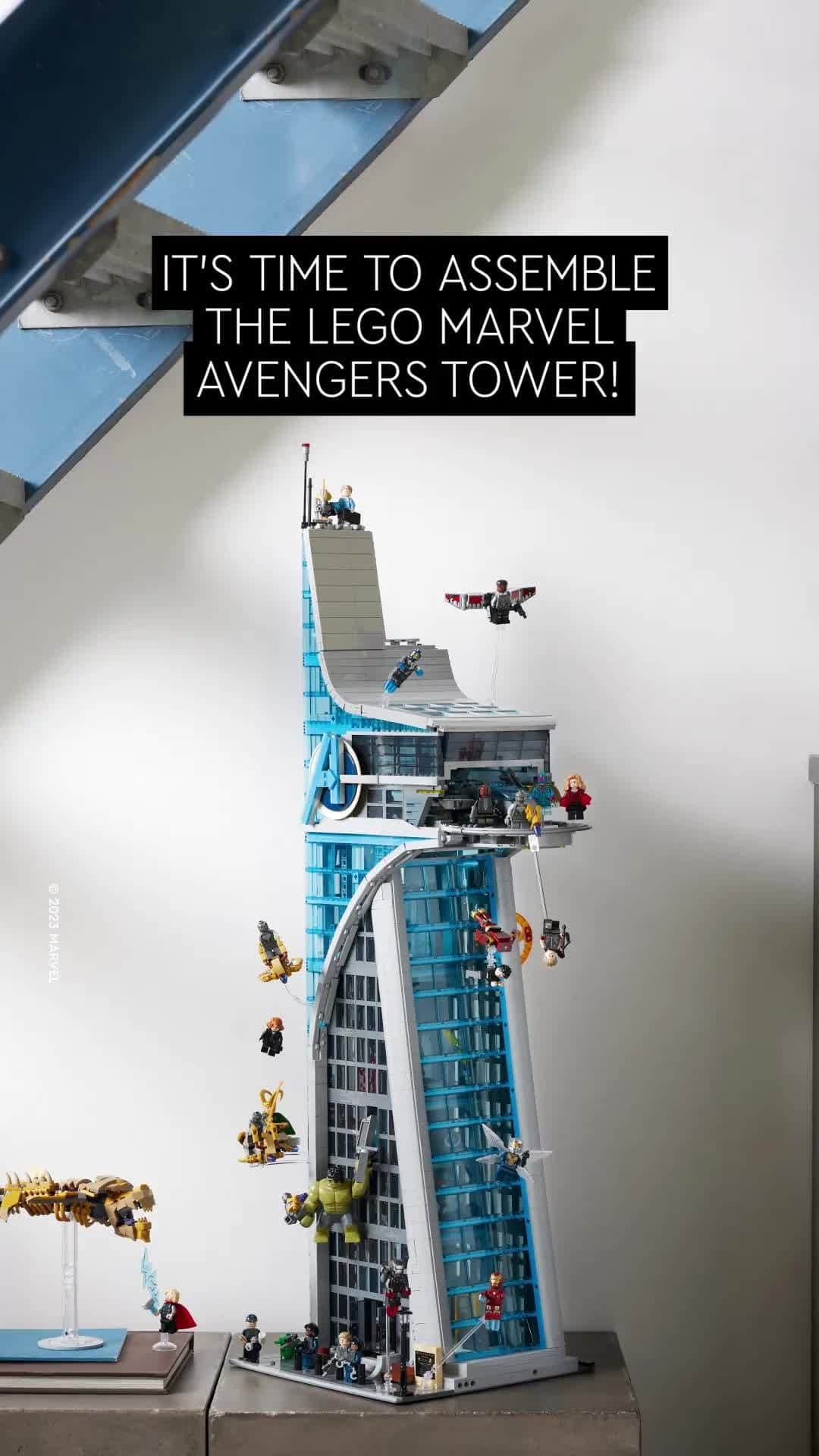 LEGOのインスタグラム：「Avengers fans… Assemble! Create your next towering achievement with this 90cm (35.5 in) tall LEGO Marvel Avengers Tower!  #LEGO #LEGOMarvel #Avengers」
