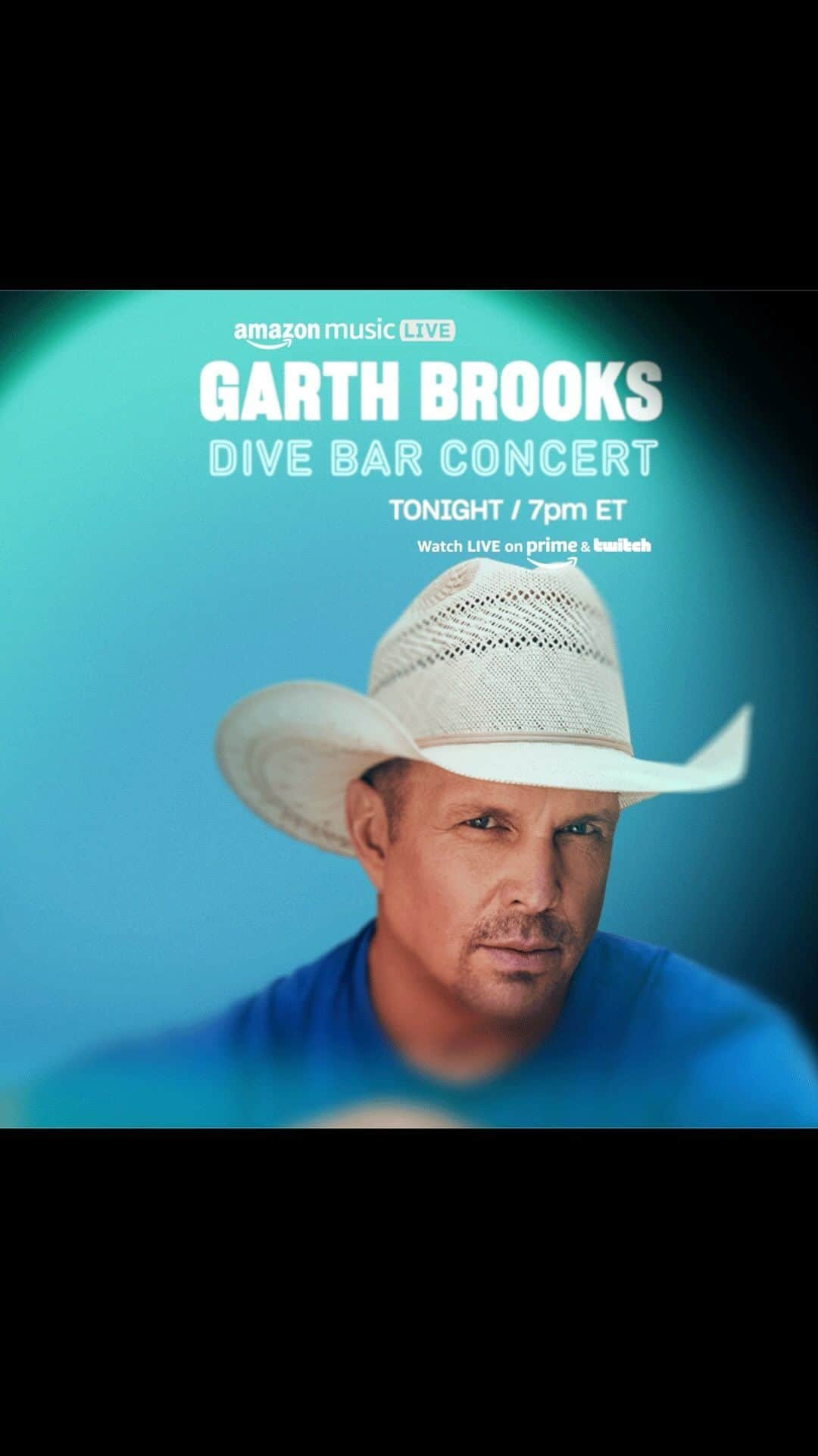 のインスタグラム：「Tonight! @garthbrooks is LIVE after the game #amazonmusiclive」