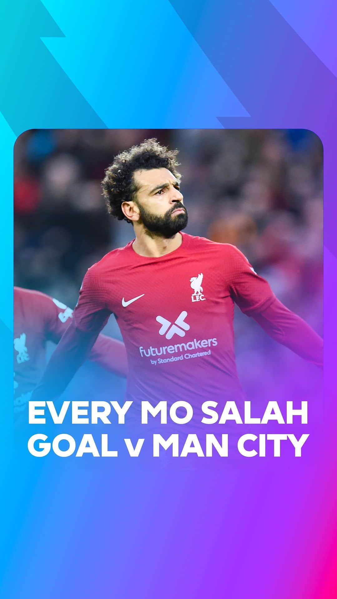 プレミアリーグのインスタグラム：「Every Mohamed Salah goal v Man City in the Premier League ✨」