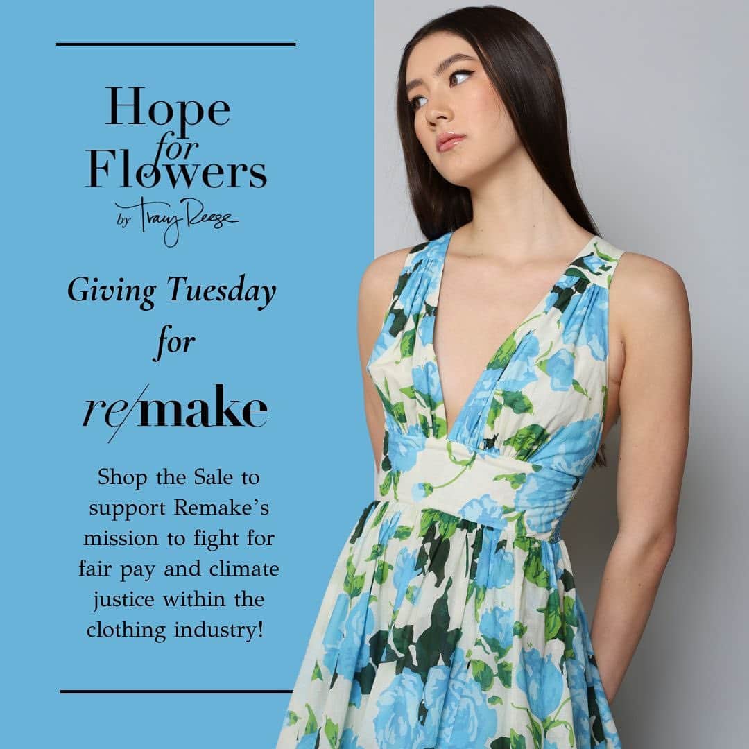 トレイシー リースのインスタグラム：「Shop the Giving Tuesday Sale 🩵 Hope for Flowers will donate 30% of sales NOW through Tuesday, November 28th to support the efforts of @remakeourworld!!!」