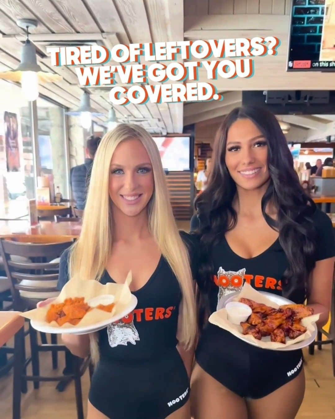 Hootersのインスタグラム：「Leave the leftovers to the in-laws and stop in for all you can eat wings for just $19.83.   Participating locations only. Bone-in or boneless. One order per person. Some restrictions apply, ask your Hooters Girl for details. Valid 11/24/23.   @cassidywelch23 @grandprairiehooters @emillystreamz @fortworthhooters」