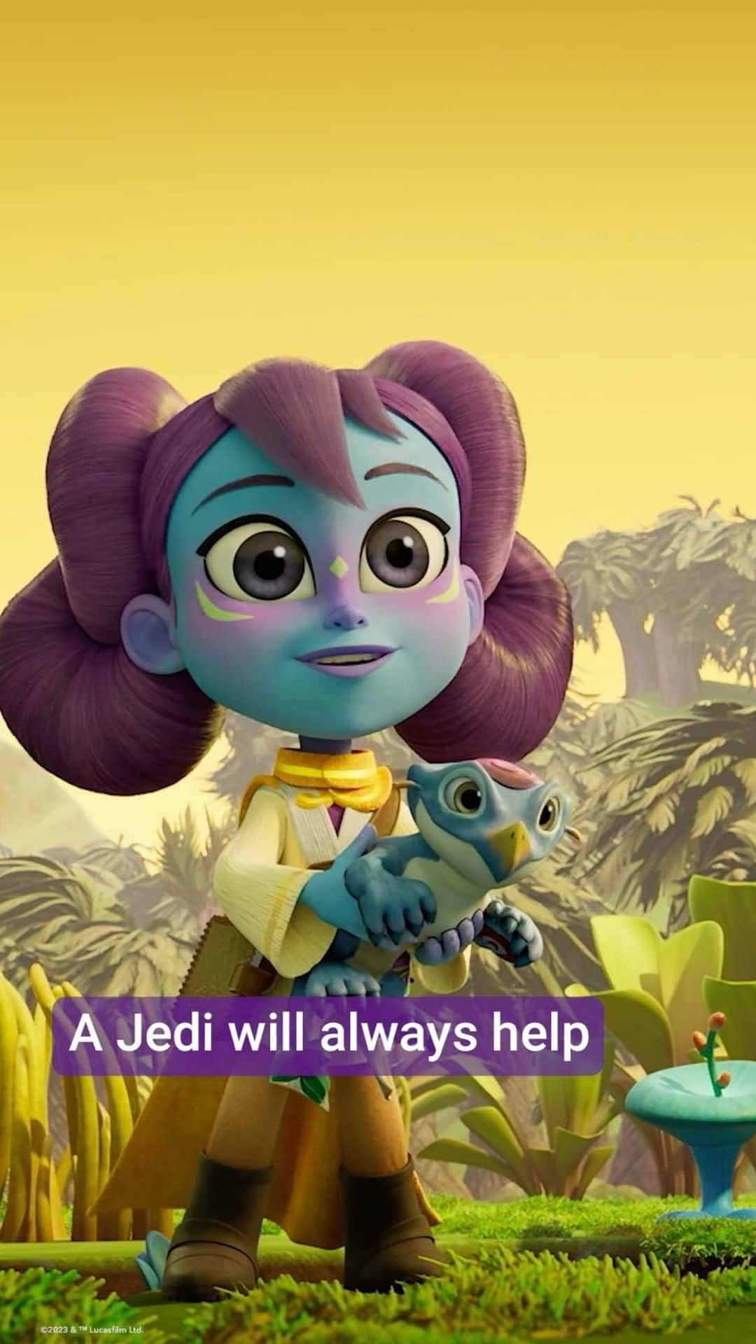 スター・ウォーズのインスタグラム：「Jedi 🤝 Creatures  New episodes of Star Wars: Young Jedi Adventures are available now on Disney+ and Disney Junior.」