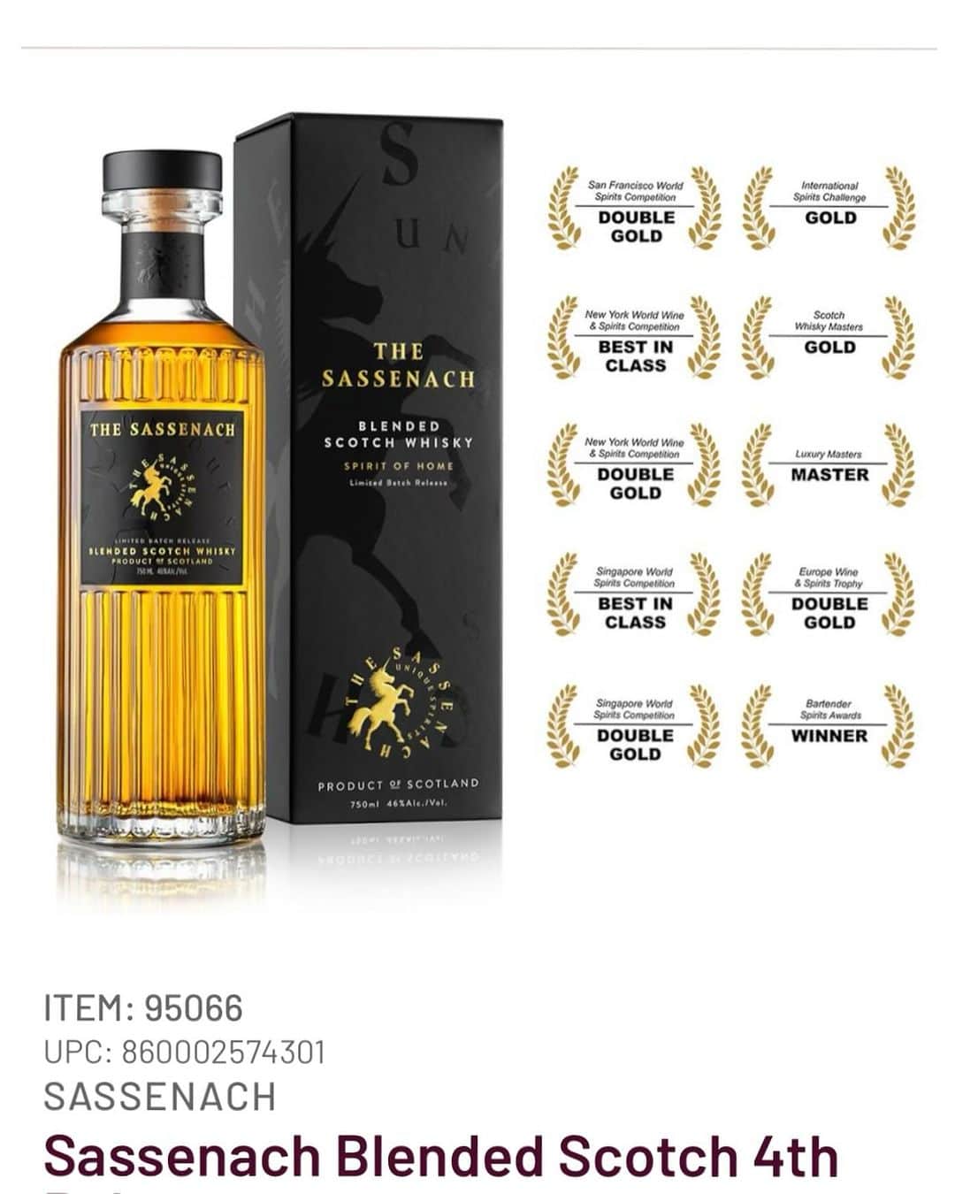 サム・ヒューアンのインスタグラム：「Our friends at @melandrose have a terrific Black Friday deal for you!  Our multi award winning Platinum Whisky is available! 🥃 🥇  Get your hands on this limited batch for the holidays, slainte!x  Link in stories  @sassenachspirits」
