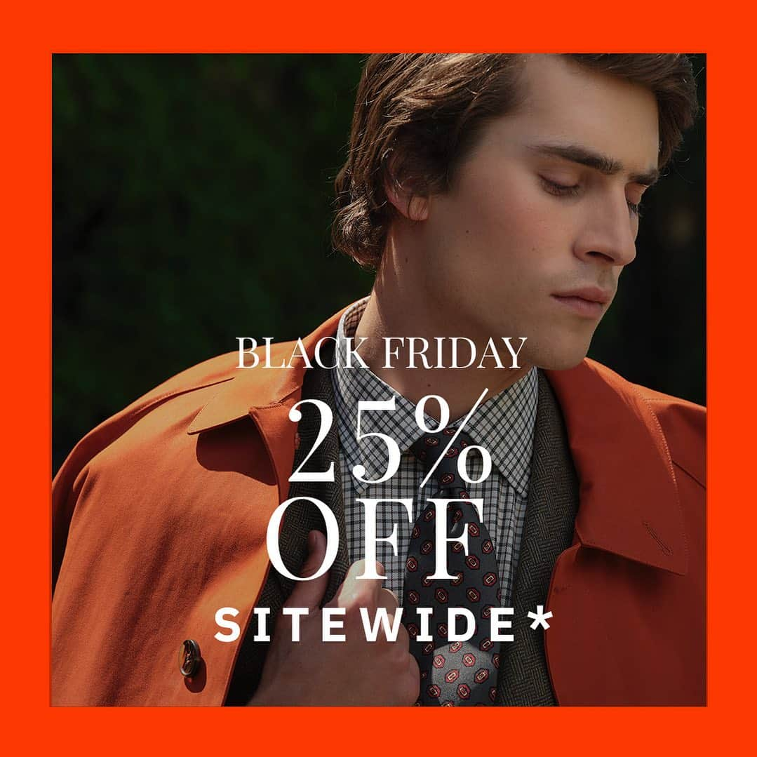 ポールスチュアートのインスタグラム：「Black Friday is here! We have 25% off sitewide and in stores. Shop now! #blackfridaysale」