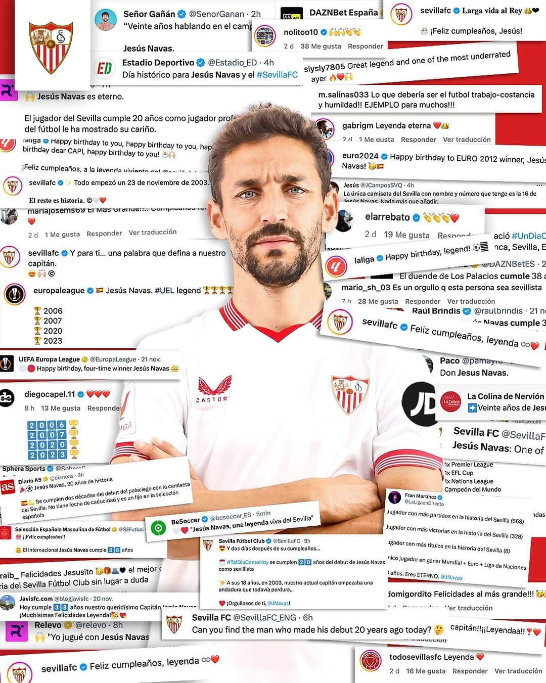 セビージャFCのインスタグラム：「¡Gracias por todo el cariño a nuestro capitán! 😍📝  #WeareSevilla #NuncaTeRindas」