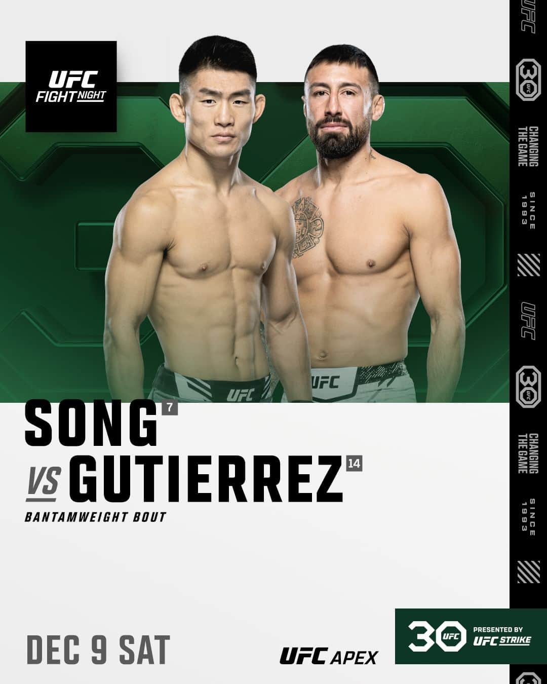 UFCさんのインスタグラム写真 - (UFCInstagram)「Head-to-head on December 9th 👊  @YadongSong vs @El_Guapo_MMAA is officially our headliner at #UFCVegas83!」11月25日 3時05分 - ufc