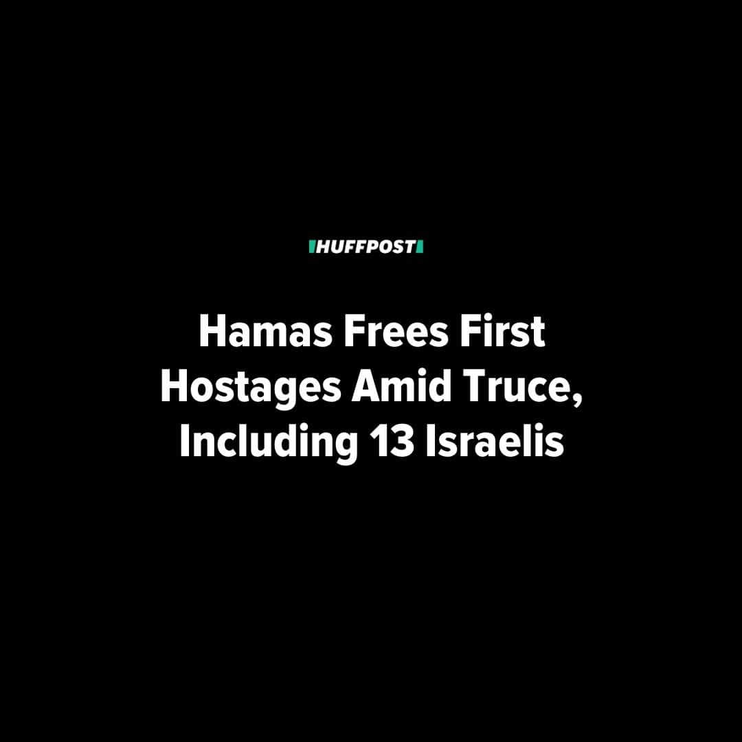 Huffington Postのインスタグラム：「Hamas released the first batch of hostages under a cease-fire deal that began Friday, including 13 Israelis and 12 Thai nationals. Read more at our link in bio.」