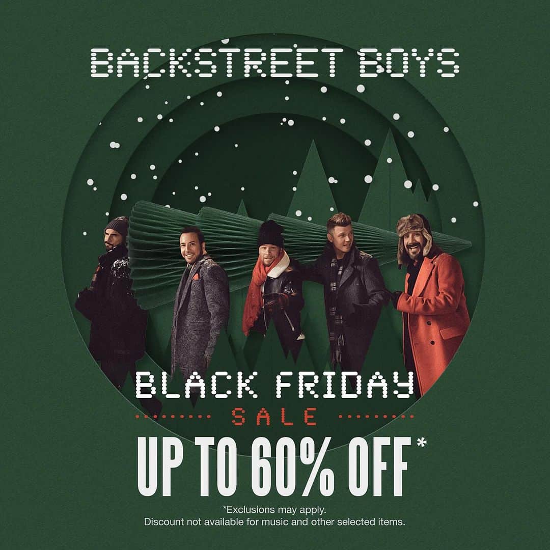 backstreetboysのインスタグラム：「Get in the HO! HO! Holiday spirit with our Christmas merchandise line! 🎄🎁🎅🏻 Get up to 60% off storewide while supplies last.」