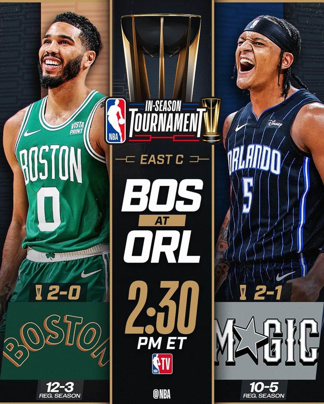 NBAのインスタグラム：「The @celtics look to clinch their group with a win!  🏆 NBA In-Season Tournament  🏀 East Group C action on NBA TV」