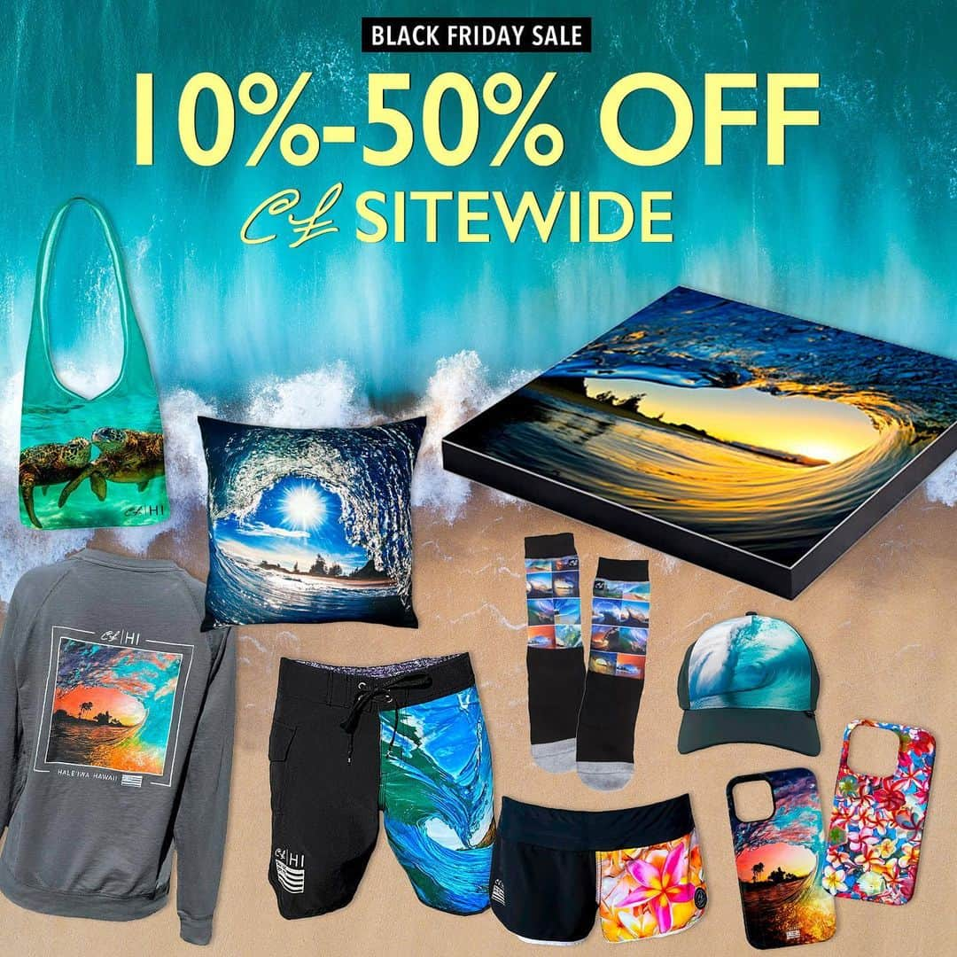 クラーク・リトルのインスタグラム：「Black Friday Sale 10%-50% Off Sitewide. Art prints, iPhone cases, Christmas ornaments, boardshorts, men and women's apparel, towels, 2024 Calendars, pillow cases, bags, hats, socks, sunglasses, puzzles, cards, stickers. Everything except books and limited edition prints.」