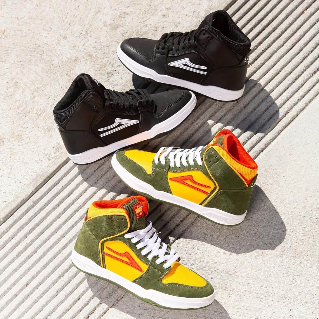 ラカイリミテッドフットウェアのインスタグラム：「Holiday Telford colorways Black Leather and Olive/Yellow Suede Available now at skate shops and Lakai.com #Lakai」