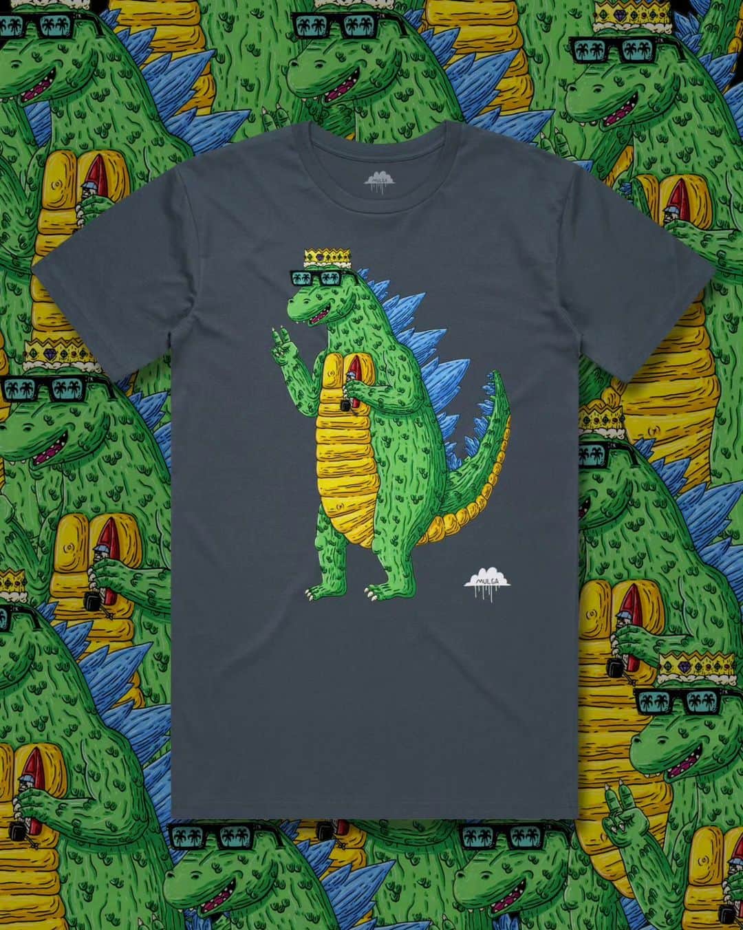MULGAさんのインスタグラム写真 - (MULGAInstagram)「New tee designs have arrived! It's been a little bit since we've released new tee designs but here they are.   There's Garth the Godzilla, Big Boi the Bulldog, Fritz and Frieda the Flamingo Lovers  and King Louis the Tiger.  They come in kids and adults sizes and are currently part of our black Friday sale. Whoot! 🤘😎🤘」11月25日 6時11分 - mulgatheartist