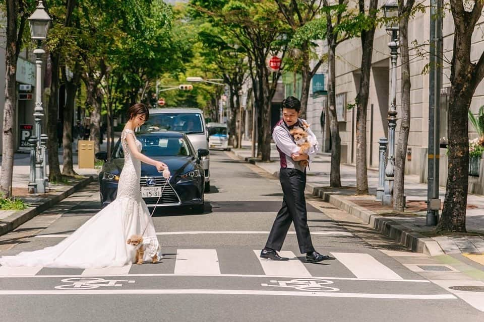 ラヴィ•ファクトリーさんのインスタグラム写真 - (ラヴィ•ファクトリーInstagram)「【写真で叶える結婚式】 . こちらのお写真は @momokaron さんから リグラムさせていただきました✨  おふたりの思い出の地である 大丸旧居留地前での一枚。  神戸らしい異国情緒ある街並みが いつものお散歩シーンもおしゃれに演出します♡ . —————— @laviefactoryをフォローして #laviefactory #ラヴィファクトリー のハッシュタグをつけて お写真を投稿してみてくださいね* . こちらの公式IG（@laviefactory） で取り上げさせていただきます✨ . 思わず笑顔になれるハートのある 「家族写真」はラヴィクルール* >>>@laviecouleur_official . #wedding #weddingphotography #photo #ハートのある写真 #instawedding #結婚写真 #ウェディング #ウェディングフォト #撮影指示書 #ロケーションフォト #前撮り #写真好きな人と繋がりたい #フォトウェディング #卒花 #後撮り #ウェディングニュース #前撮り小物 #前撮りフォト #前撮りアイテム #ウェディング撮影 #撮影構図 #前撮りアイディア #撮影指示書 #花嫁コーディネート #花嫁コーデ #神戸大丸 #ペット婚 #おしゃれ花嫁」11月25日 17時16分 - laviefactory