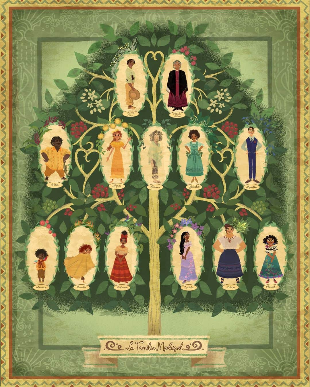 のインスタグラム：「Happy anniversary to Encanto and La Familia Madrigal!  🎨 Lorelay Bové」