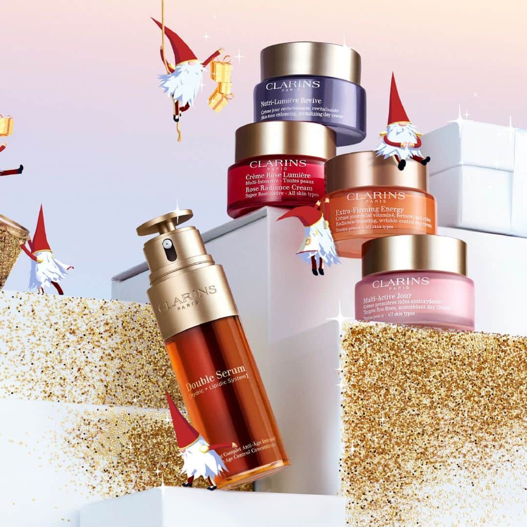 Clarins Australiaのインスタグラム：「Serums are a great way to boost your skincare routine and achieve your skin goals. When paired with an effective face cream, you can help to give your skin its best glow! Reach for Double Serum and a Clarins face cream these holidays, so you can sparkle all season.⁣ ⁣ #Clarins #Holiday #SparkleAllSeason」