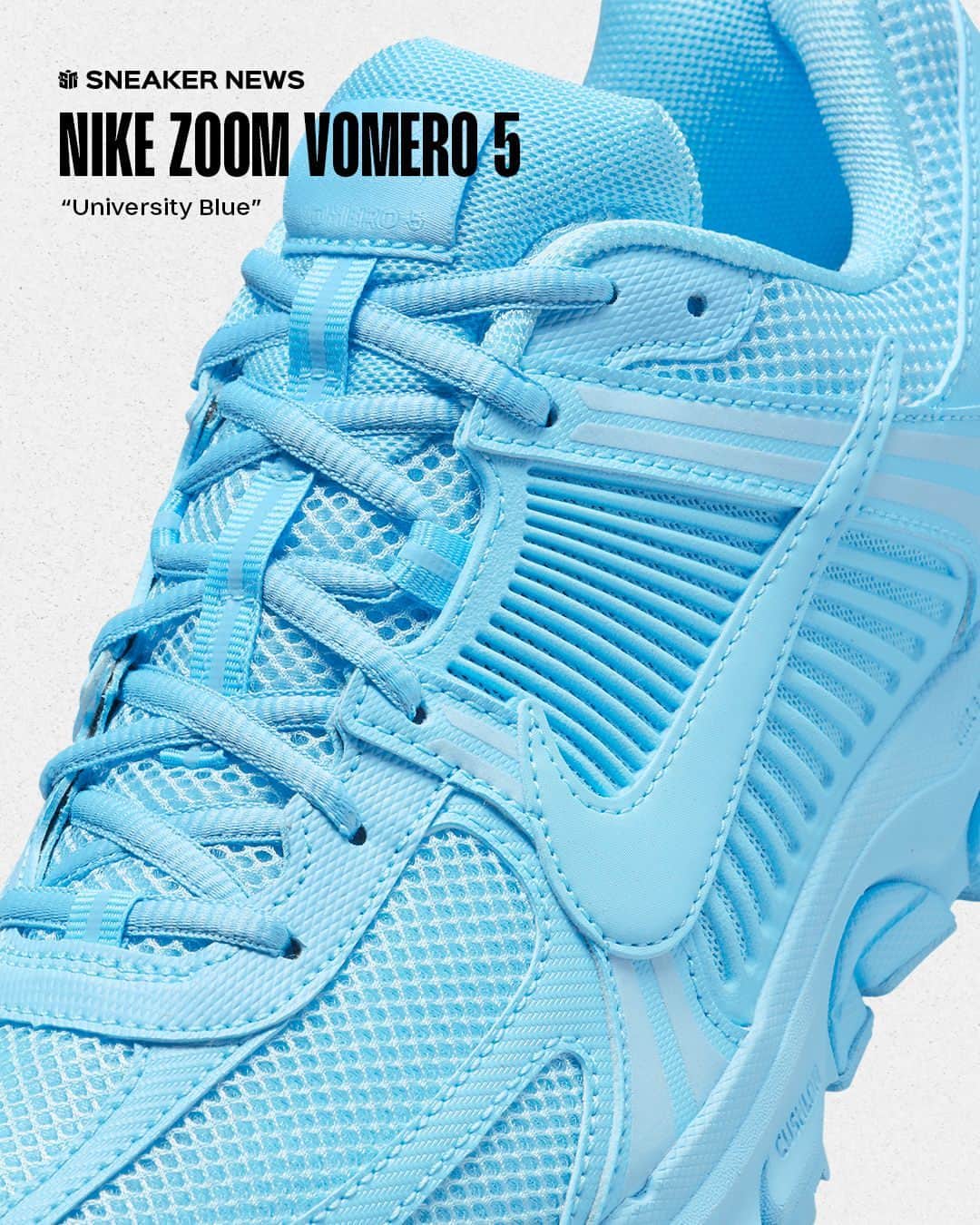 Sneaker Newsさんのインスタグラム写真 - (Sneaker NewsInstagram)「"University Blue" 🤝 Nike Zoom Vomero 5⁠ ⁠ The Nike Running model from 2010 has had a huge 2023, and we suspect 2024 will be no different thanks to new styles like a new "University Blue" makeover. The eye-catching color is often associated with the Air Jordan line–and understandably so–but it looks at home on the Cushlon-cushioned pair. ⁠ ⁠ Tap the LINK IN BIO for full details.」11月25日 9時00分 - sneakernews