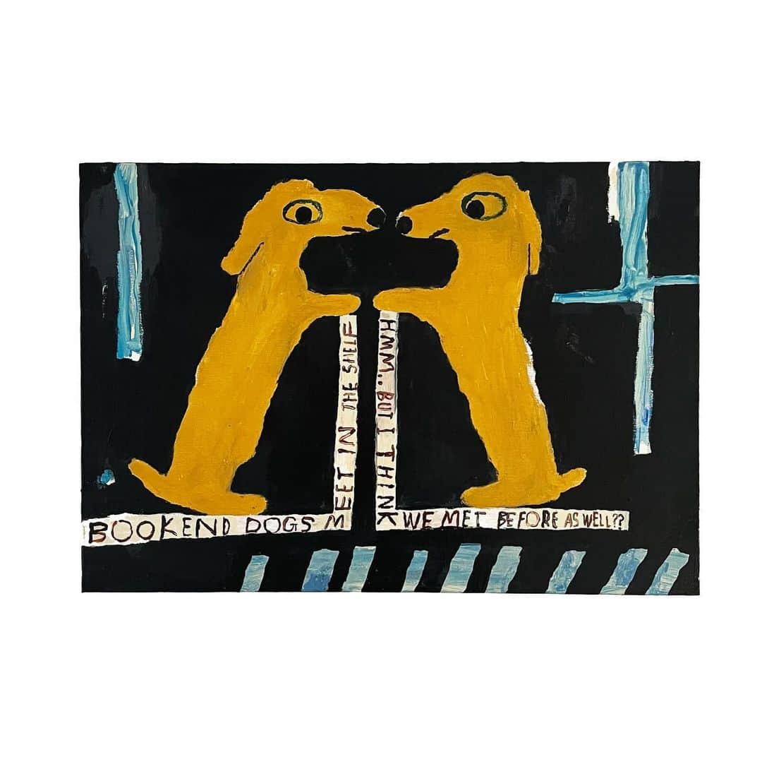 Mogu Takahashiさんのインスタグラム写真 - (Mogu TakahashiInstagram)「Bookend Dog 455x652mm Oil pastel and acrylic on canvas, 2023 -  Group Show  “PRESENT”  10-30 December  Artists:  Moon Hyeong Tae Qwaya Jung Goyona Mogu Takahashi  Middleman Gallery  @middleman_gallery / Busan, Korea  —— #mogutakahashi #middlemangallery」11月25日 9時51分 - mogutakahashi