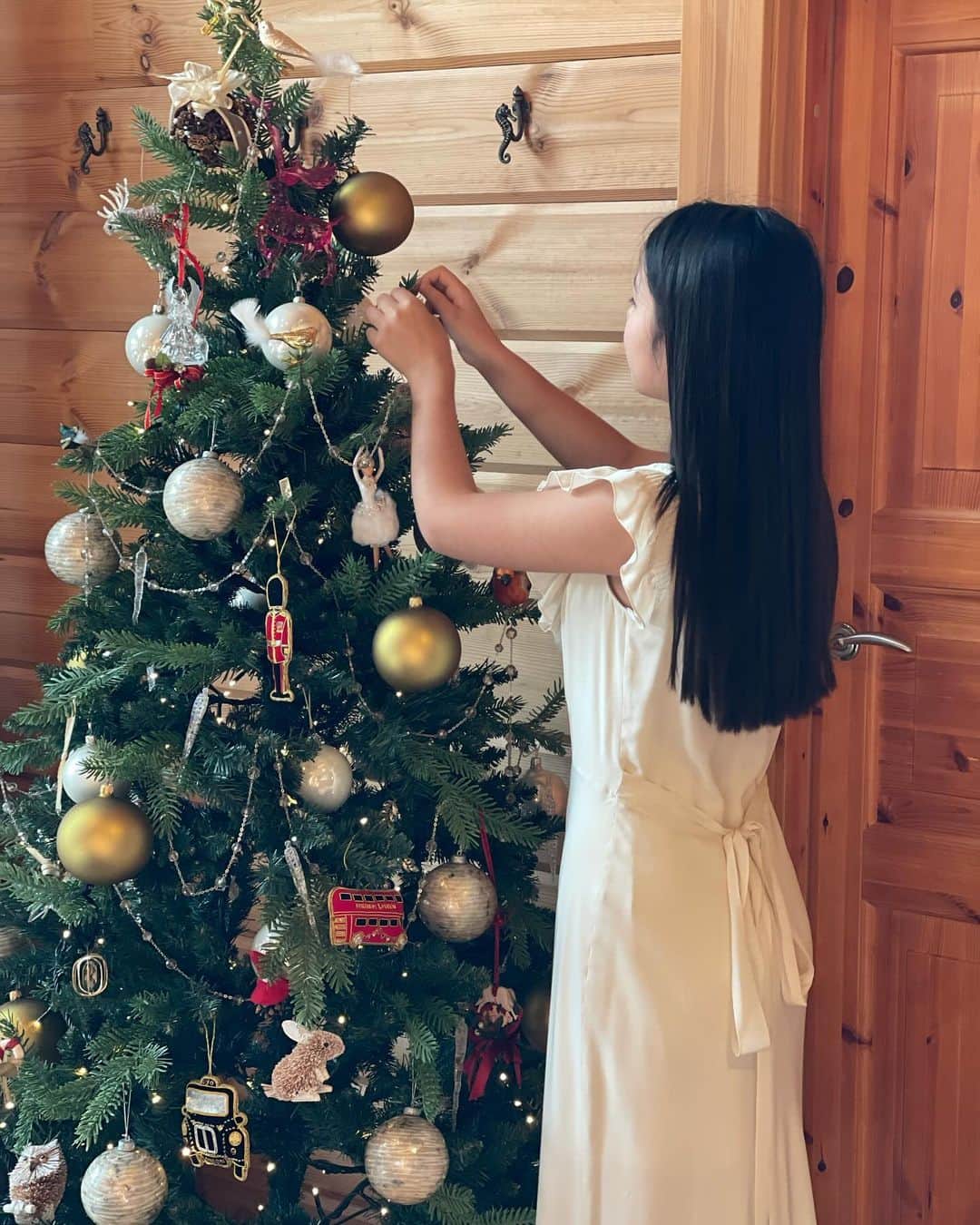 三浦瑠麗のインスタグラム：「朝ごはんはスモークサーモンベーグルとポークシチュー。 クリスマスツリーを出しました。」