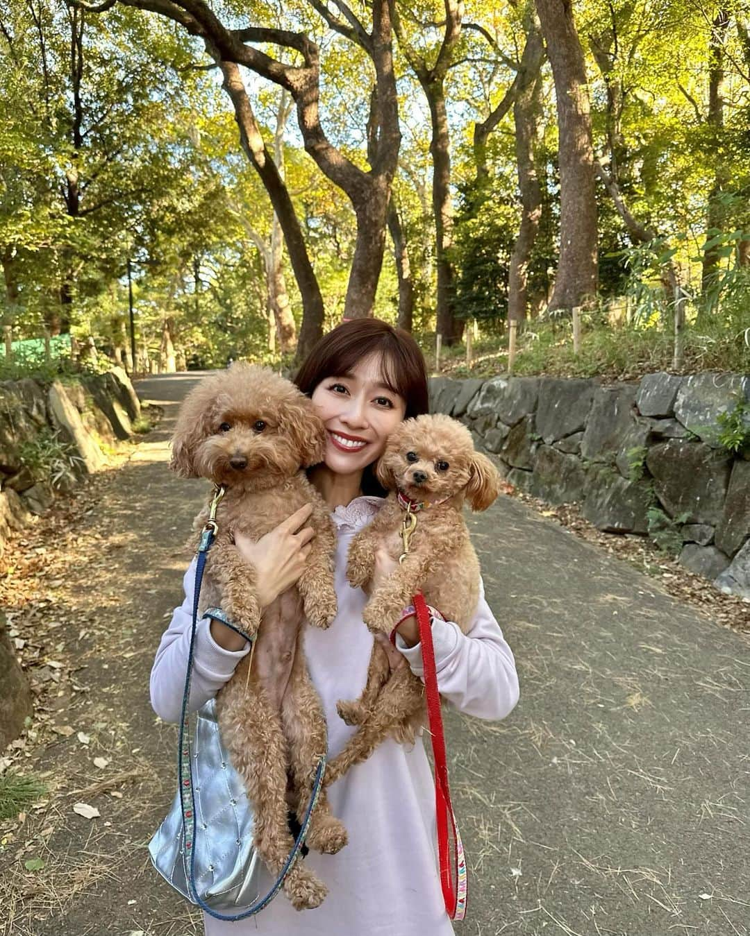 水野佐彩さんのインスタグラム写真 - (水野佐彩Instagram)「・ 息子たちとお散歩〜🐶🐶💛 toccoのワンピ、フードがレースで可愛いの☺️🩷  @tocco_rakuten @tocco_closet #toccocloset #tocco  #トッコクローゼット　#トッコ　#tocco楽天市場　#PR」11月25日 12時09分 - saaya_mizuno