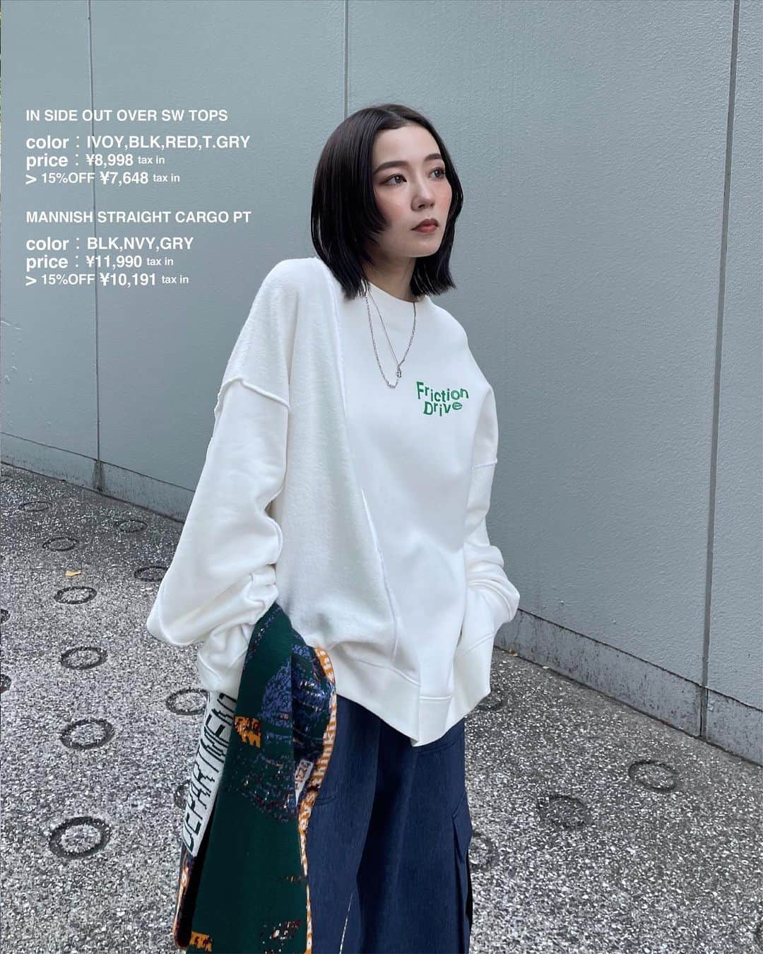 SLY OFFICIAL INFORMATIONさんのインスタグラム写真 - (SLY OFFICIAL INFORMATIONInstagram)「ㅤㅤㅤㅤㅤㅤㅤㅤㅤㅤㅤㅤㅤ #SLY_info @yoshimi_toide 【160cm】 ルミネエスト新宿スタッフ __________________________________ 【TOPIC 2BUY 15% OFF】 ☑︎IN SIDE OUT OVER SW TOPS (030GAY90-3680) IVOY,BLK,RED,T.GRY ㅤㅤㅤㅤㅤㅤㅤㅤㅤㅤㅤㅤㅤ ☑︎MANNISH STRAIGHT CARGO PT (030GAZ31-3890) BLK,NVY,GRY __________________________________ SLY店舗・WEBSTORE・ZOZOTOWNにて販売中 ☑︎JQ PATTERN MUFFLER (030GAA72-3780) M/LIME,M/RED ㅤㅤㅤㅤㅤㅤㅤㅤㅤㅤㅤㅤㅤ ☑CHELSEA SHORT BOOTS (030GAY55-2330) BLK,IVOY __________________________________ ※配送の都合により発売日が異なる場合がございます。 ※店舗により在庫状況が異なります。 #SLY #SLY_fav」11月25日 12時23分 - sly_official_info