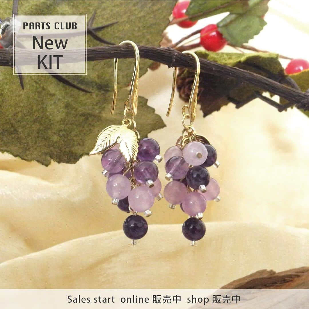 パーツクラブ Partsclub 公式アカウントのインスタグラム：「♡ 《New arrival》 全店舗：販売中 オンラインショップ：販売中 ⁡ ●オリジナルキット / 初心者キット ぶどうのピアス（パープル） 税込￥1,320 品番:1386-PU ⁡ 【初心者さんにもわかりやすい親切レシピ！】 たわわに実ったぶどうモチーフが主役のピアスキットです。 果実に見立てたラウンドの天然石を、Tピンを使って丸カンに房のように繋げました。 濃淡のある天然石の色合いがとても美しく、装いに上品な印象を添えてくれるアイテムです。 ⁡ ⁡ ⁡ ━━━━━━━━━━━━━━━━ ※商品の入荷状況、お取り扱いは店舗により異なります。 ━━━━━━━━━━━━━━━━ #partsclub #handmade #accessory #パーツクラブ公式アカウント #パーツクラブ #グランプレール #アクセサリー #イヤーアクセサリー #ピアス #初心者キット #葡萄 #ハンドメイド #handmade #手作りキット @partsclub_official」