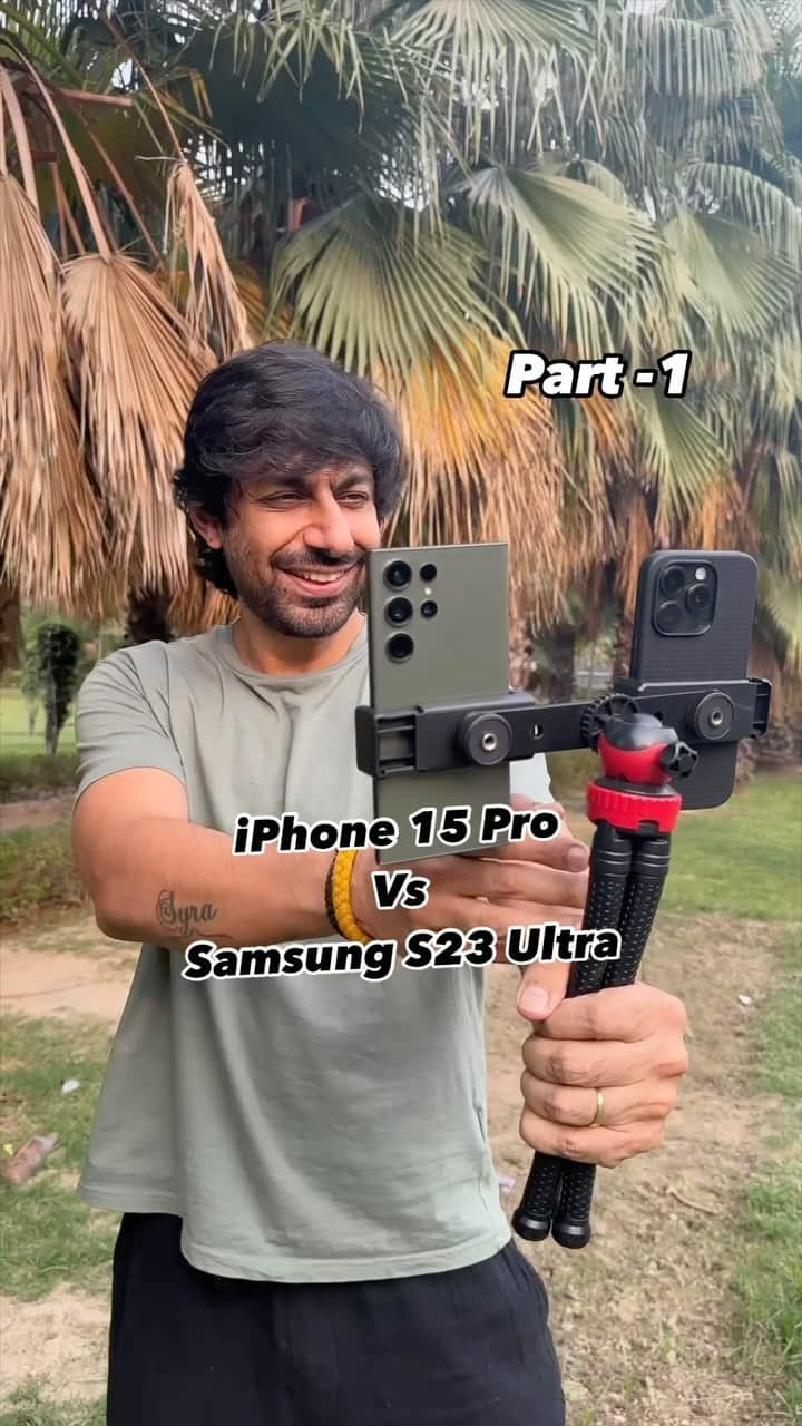 Praveen Bhatのインスタグラム：「iPhone 15 pro vs Samsung S23 ultra front camera test - which one did u like more ??comment below 👇  . ❤️ @praveenbhat  . #samsungs23ultra #iphone15pro @samsungindia @apple」