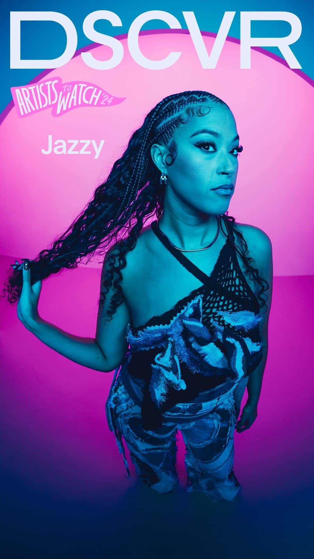 Vevoのインスタグラム：「@jazzyofficial__ danced into the UK Top 10 with her infectious club banger “NRG.” Watch the former violin teacher deliver passionate performances of the breakout hit along with “Giving Me” for #DSCVR Artists to Watch 2024. ▶️ [Link in bio]」