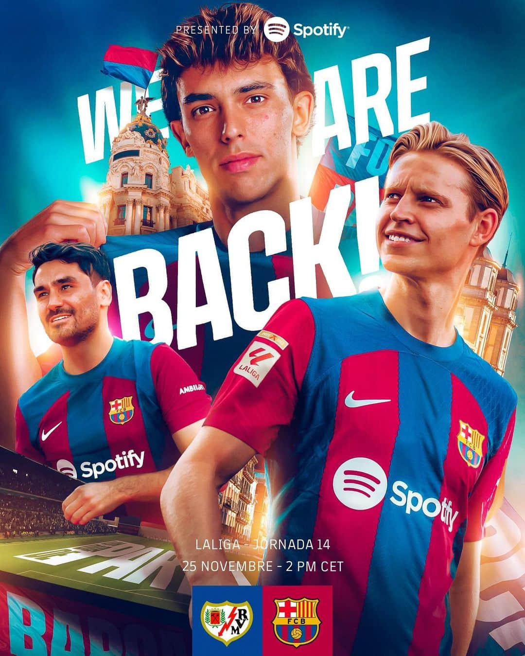 FCバルセロナのインスタグラム：「⏰🍴 𝗟𝘂𝗻𝗰𝗵 𝘁𝗶𝗺𝗲: 𝗥𝗮𝘆𝗼 - 𝗕𝗮𝗿𝗰̧𝗮   #RayoBarça」
