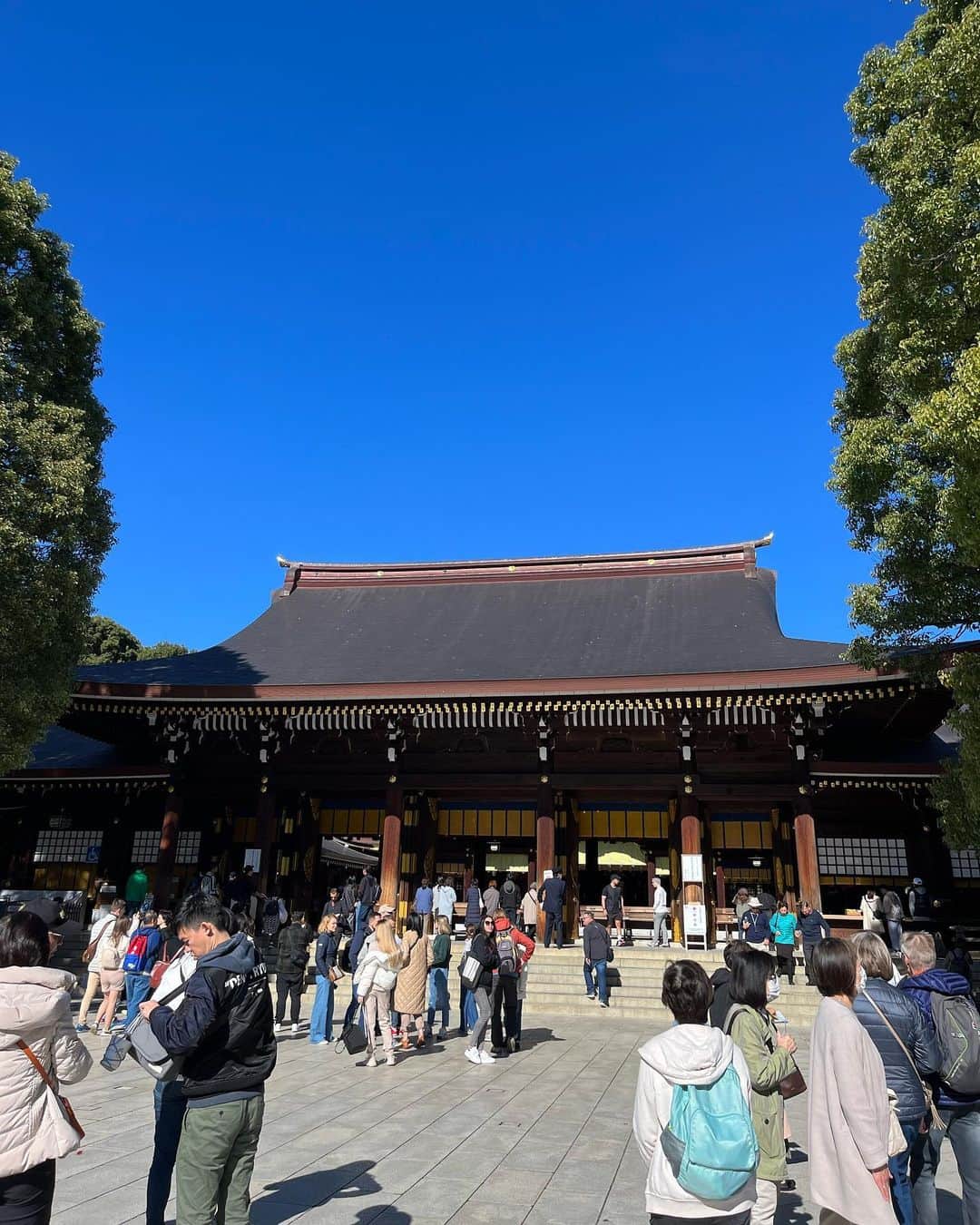 とくさきさんのインスタグラム写真 - (とくさきInstagram)「約2年ぶりくらいの明治神宮⛩💕 すごく快晴で最高の天気の中、参拝できました✨😌 なんか日本人よりも外国の人の方が多くて、ここ日本だっけ？🤔って一瞬なった！笑 . 娘っちにとっては初めての明治神宮でした🥰 次は自分の足で歩けるようになったタイミングくらいで行こうかな👶❤️ . #明治神宮#参拝#女の子ママ#0歳児ママ#ママゴルファー#ゴルフ女子#golfgirl」11月25日 19時43分 - tokusaki_golf