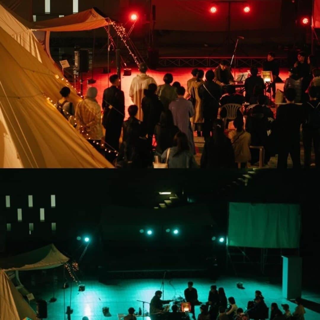 蓮沼執太のインスタグラム：「TABF2023 “unpeople + 1 people #03”   3回目の”unpeople set” 東京都現代美術館の外でのライブは初めて。Tim Hecker のアメリカツアーから帰ってきたばかりの音無史哉さんに笙で急遽参加してもらいました。音響は葛西敏彦さんに。センターステージに変えてもらって、レコード、シンセ、鍵盤ハーモニカ、ユーロラック、歌まで、色々とやってみました。心地よい空間を作れたかな。この unpeople セットは毎度違うシステムで行います。どんどんと新しいことにトライしていって、変化を楽しんでいけるようなパフォーマンスにします。次は11/30 渋谷パルコ、12/2 Sony Park Mini と続きます。ブックフェアのスタッフのみなさん、お疲れ様でした。  Thank you for coming my 3rd “unpeople + 1 people” set This is the first time I’ve performed live outside the Museum of Contemporary Art, Tokyo. Fumiya Otonashi, who had just returned from Tim Hecker's American tour, suddenly joined me on the sho Japanese bamboo flute. Sound was handled by Toshihiko Kasai. I had it changed to Center Stage, and I tried a lot of things, including vinyls, synths, keyboard harmonica, Eurorack, and even singing. This unpeople set is performed on a different system each time. I will keep trying new things and create a performance that allows me to enjoy change. Next performances are Shibuya Parco on 11/30 and Sony Park Mini on 12/2.」