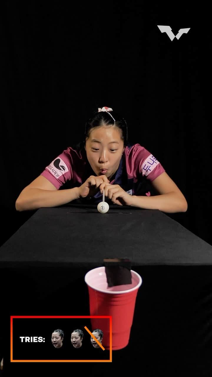 ITTF Worldのインスタグラム：「Which table tennis star blew the competition away when the players took on the Straw Challenge? 🤔  Watch now to find out! 👊  #PingPong #TableTennis」