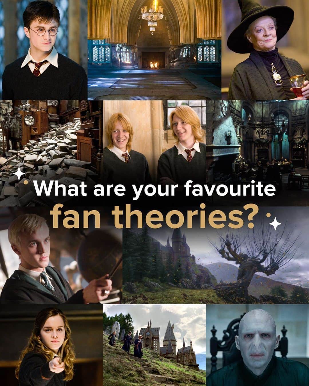 ハリー・ポッターのインスタグラム：「drop your theories that would make us feel like we've been hit by a stunning spell 😲」