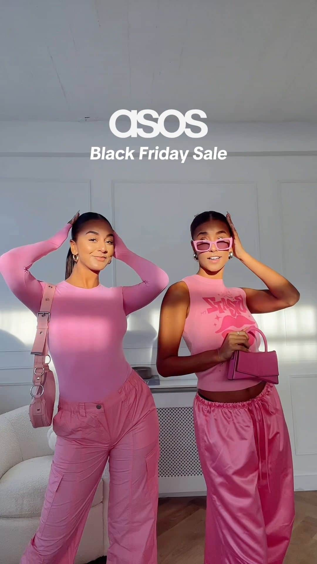 ASOSのインスタグラム：「#ASOSBlackFriday isn't over yet. Snap up your Saved Items like @thelewissisters [she/her] 💝💝」