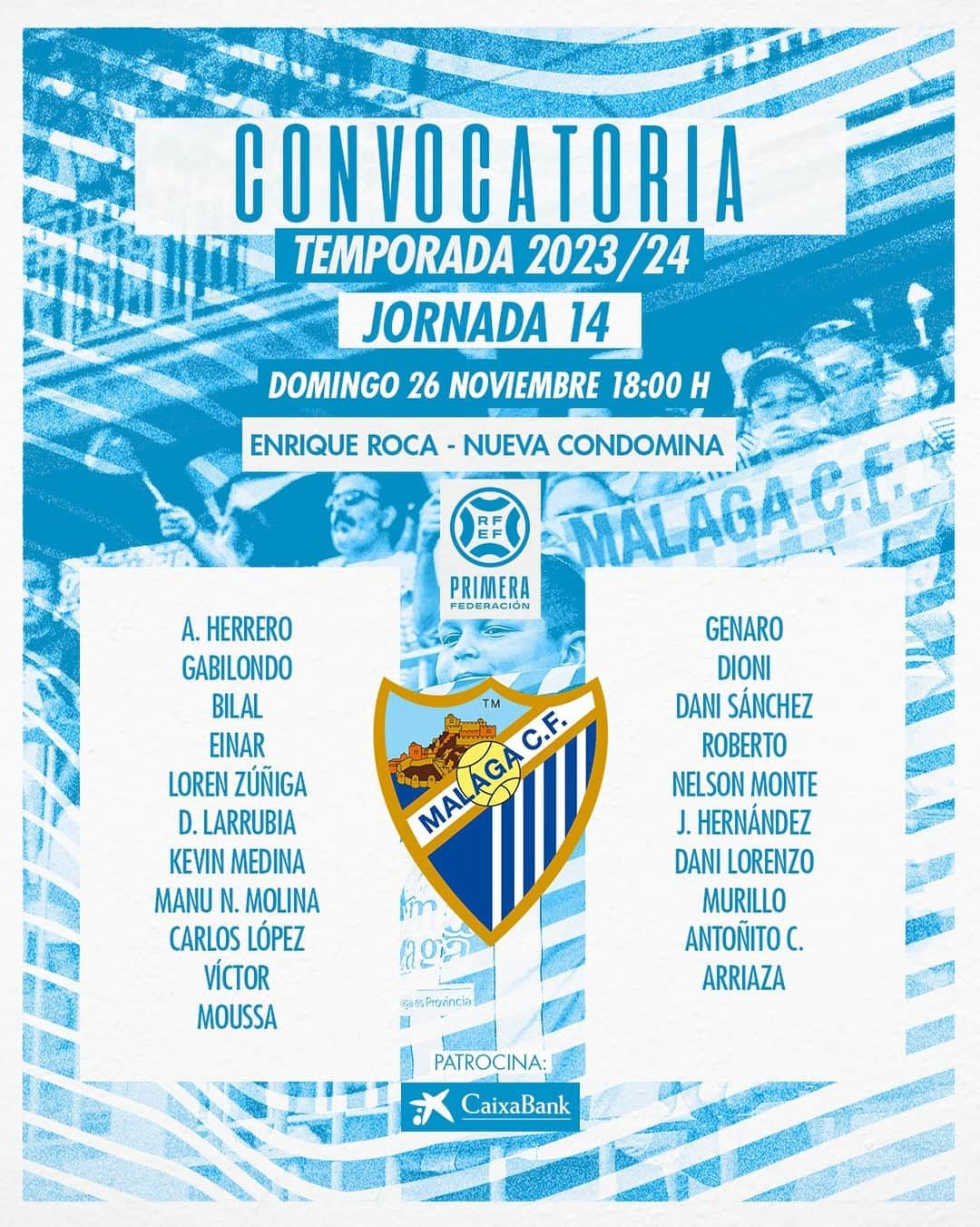 マラガCFさんのインスタグラム写真 - (マラガCFInstagram)「𝐂𝐎𝐍𝐕𝐎𝐂𝐀𝐓𝐎𝐑𝐈𝐀 📋   Lista de 2⃣1⃣ convocados para jugar mañana en el Enrique Roca - Nueva Condomina.  #RealMurciaMálaga」11月25日 23時44分 - malagacf