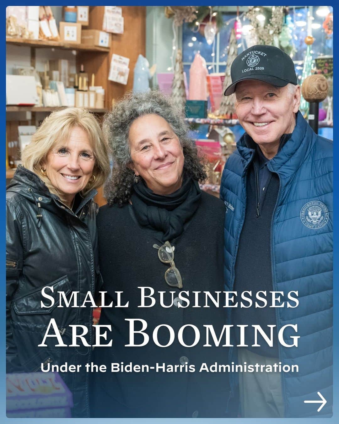 The White Houseのインスタグラム：「On Small Business Saturday, the Biden-Harris Administration celebrates the hardworking Americans who run our small businesses and keep our economy moving.  We’re committed to helping them grow and succeed.」