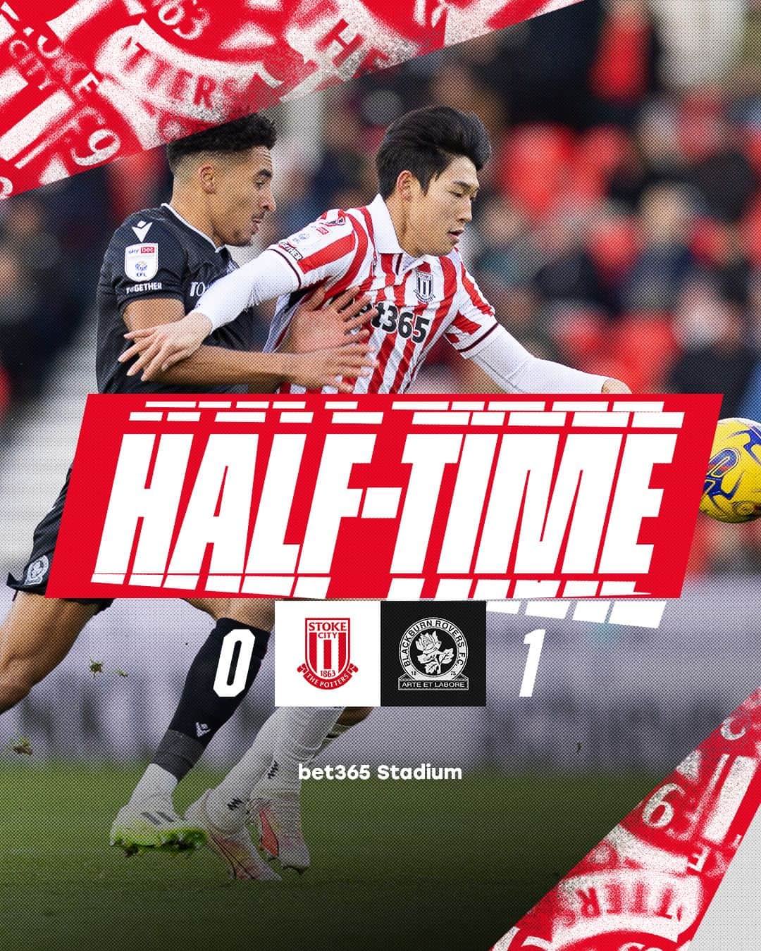 ストーク・シティFCのインスタグラム：「City trail by a single goal at the break.  #StokeCity #SCFC」