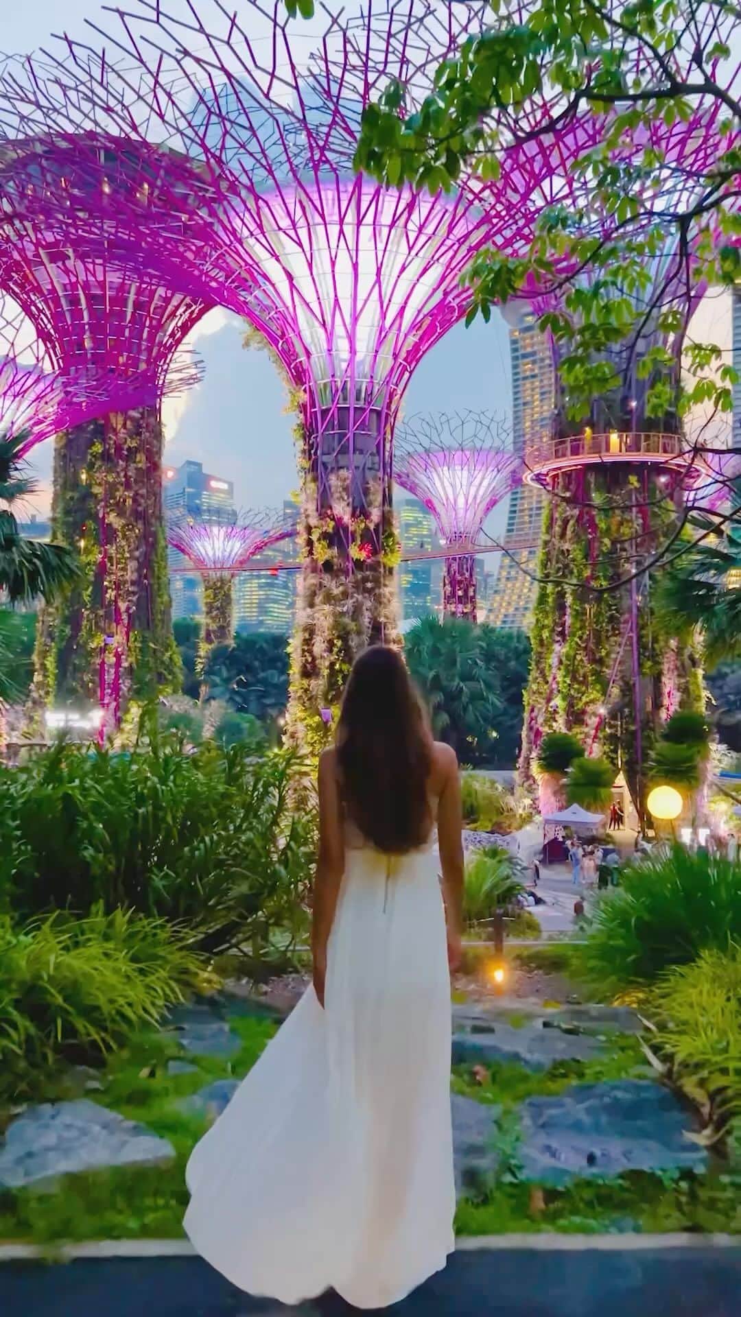 BEAUTIFUL DESTINATIONSのインスタグラム：「@voyagefox_ shows us the luminous beauty of the Gardens by the Bay, Singapore, where architecture meets nature to create this extraordinary destination. ✨  Do you think the Gardens by the Bay are best explored during the day or in the evening? 🇸🇬  📽 @voyagefox_ 📍 Gardens by the Bay, Singapore 🎶 nationaltropic - Lovely」