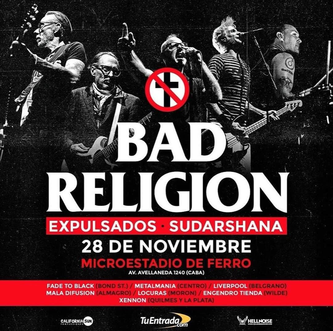 Bad Religionさんのインスタグラム写真 - (Bad ReligionInstagram)「Come to Argentina! 🇦🇷 🇦🇷 ok.」11月26日 11時27分 - badreligionband