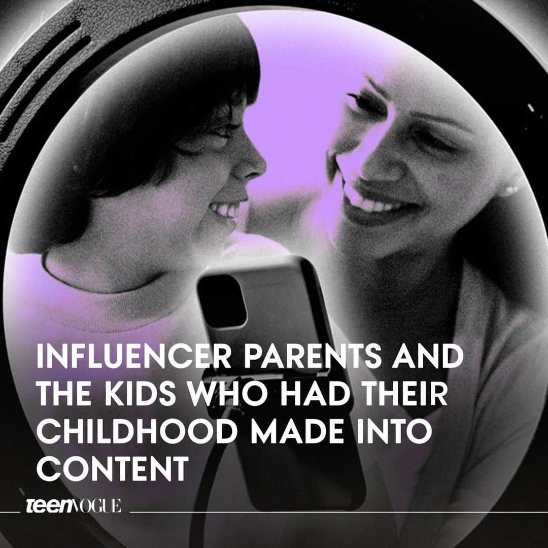 Teen Vogueのインスタグラム：「It’s common for Gen Z to have their lives documented on the Internet, with a digital footprint that follows them from platform to platform over the years. But for some young people, the intimate details of their lives, from videos of them as crying children to footage of a parent disciplining them – are shared and sometimes monetized without their explicit consent. @hifortesa chats with children of influencers on how their childhoods being used for content impacted their lives at the link in bio.  (📸: Jose Luis Pelaez Inc)」