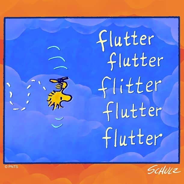 スヌーピーのインスタグラム：「Flitter flutter」