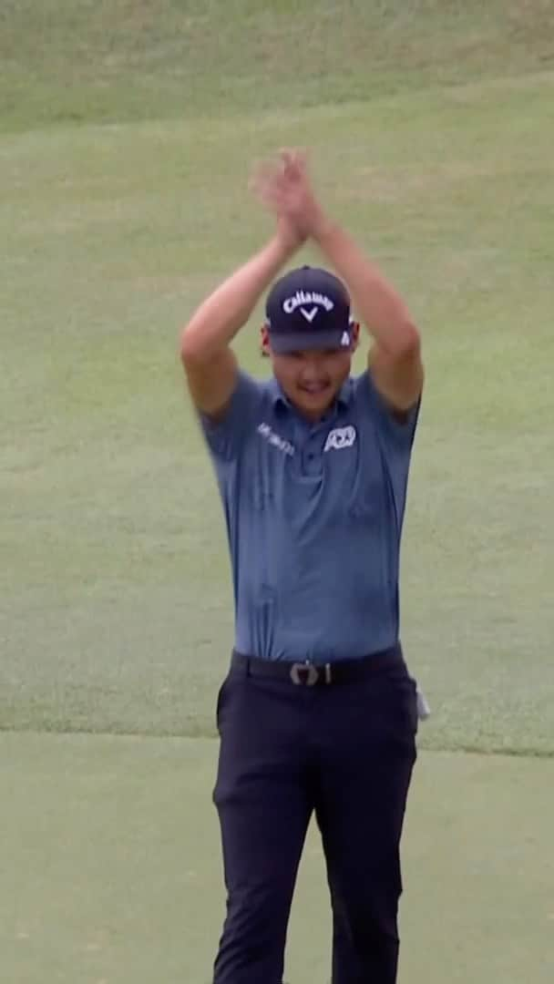 チョン・インジのインスタグラム：「Min Woo Lee got the home crowd ROARING with a thunderclap after going up by three at the Australian PGA Championship. ⚡🇦🇺   📺: #AusPGA Final Round at 8 PM ET on Golf Channel」